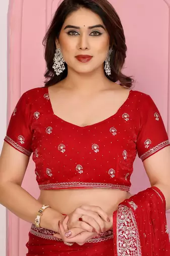 Designer Party Wear Floral Embroidery Saree