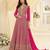 Pink georgette all over work anarkali gowns free size 