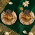 Ethnic gold & silver-tone bird statement earrings with pearl seed beads