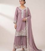 lavender crepe sequins embroidered palazzo suit