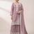 lavender crepe sequins embroidered palazzo suit
