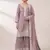 Lavender french crape sequence embroidered plazzo suit