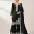 Black french crape sequence embroidered plazzo suit