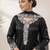 black crepe sequins embroidered palazzo suit
