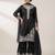 black crepe sequins embroidered palazzo suit