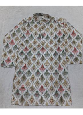 multicolor printed cotton kurta set 2