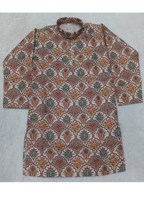 Offwhite printed cotton kurta set 2