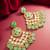 elegant gold plated mint green kundan chandelier earrings