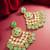 elegant gold plated mint green kundan chandelier earrings