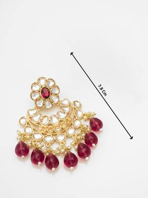 chandbali style kundan chandelier earrings with drops 4