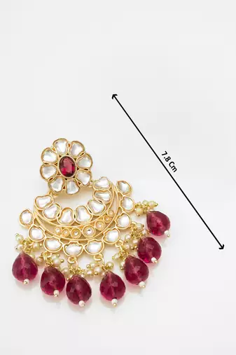 chandbali style kundan chandelier earrings with drops