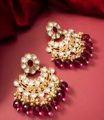 chandbali style kundan chandelier earrings with drops