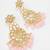 floral kundan chandelier earrings with pastel pink drops