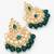 emerald kundan studded chandelier earrings