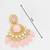 kundan studded drop earrings with bead clusters