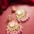 kundan studded drop earrings with bead clusters