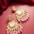 kundan studded drop earrings with bead clusters