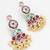 multicolour kundan and pearl cluster drop earrings