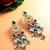 multicolour kundan and stone studded chandelier earrings