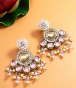 kundan and bead drop traditional earrings