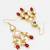 gold-toned kundan chandelier drop earrings