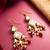gold-toned kundan chandelier drop earrings