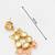 gold-toned kundan stud drop earrings with peach crackle bead drops