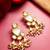 gold-toned kundan multi-stone drop earrings