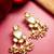 gold-toned kundan multi-stone drop earrings