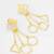 gold-plated multi-shape drop earrings with triangle, square and circle pendants