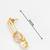 gold-plated oval link drop earrings with stone and pearl