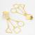 gold-plated multi-shape drop earrings with triangle, square and circle pendants