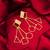 gold-plated multi-shape drop earrings with triangle, square and circle pendants