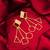 gold-plated multi-shape drop earrings with triangle, square and circle pendants