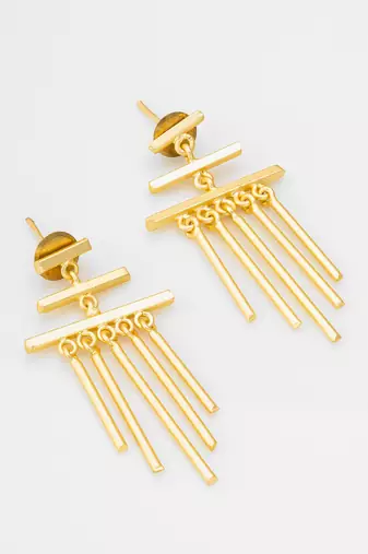 gold-plated drop earrings