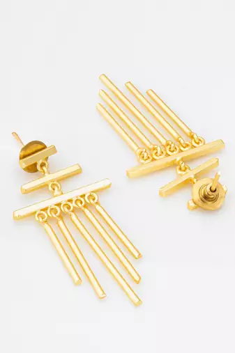 gold-plated drop earrings