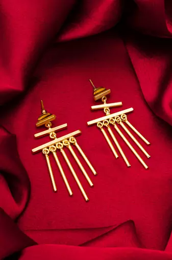 gold-plated drop earrings