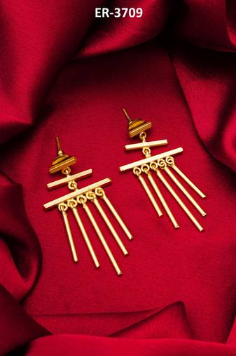 gold-plated drop earrings