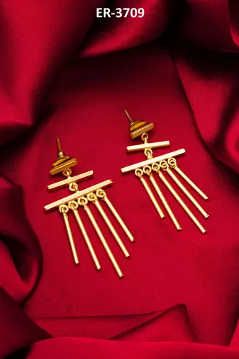 gold-plated drop earrings