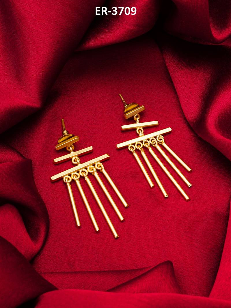 gold-plated drop earrings