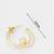 gold-plated double-layer open hoop earrings with pearl centre