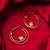 gold-plated double-layer open hoop earrings with pearl centre