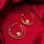 gold-plated double-layer open hoop earrings with pearl centre
