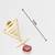 gold-plated textured triangle frame drop earrings with stone