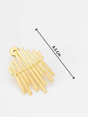 gold-plated multi-bar sunburst stud drop earrings 4