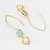 gold-plated hook drop earrings with aqua stone and pearl