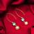 gold-plated hook drop earrings with aqua stone and pearl