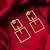 gold-plated double open square frame drop earrings
