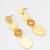 gold-plated multi-disc drop earrings with stone