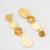 gold-plated multi-disc drop earrings with stone